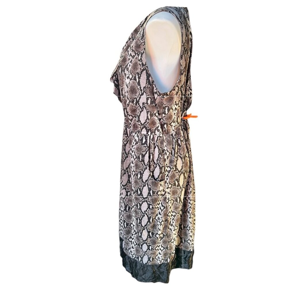 Speed Control NY Womens Dress 2X Sleeveless Snakeskin Print Ruffled Neckline - Picture 5 of 13
